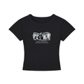 Money Is an Illusion – Black Cropped Baby Tee