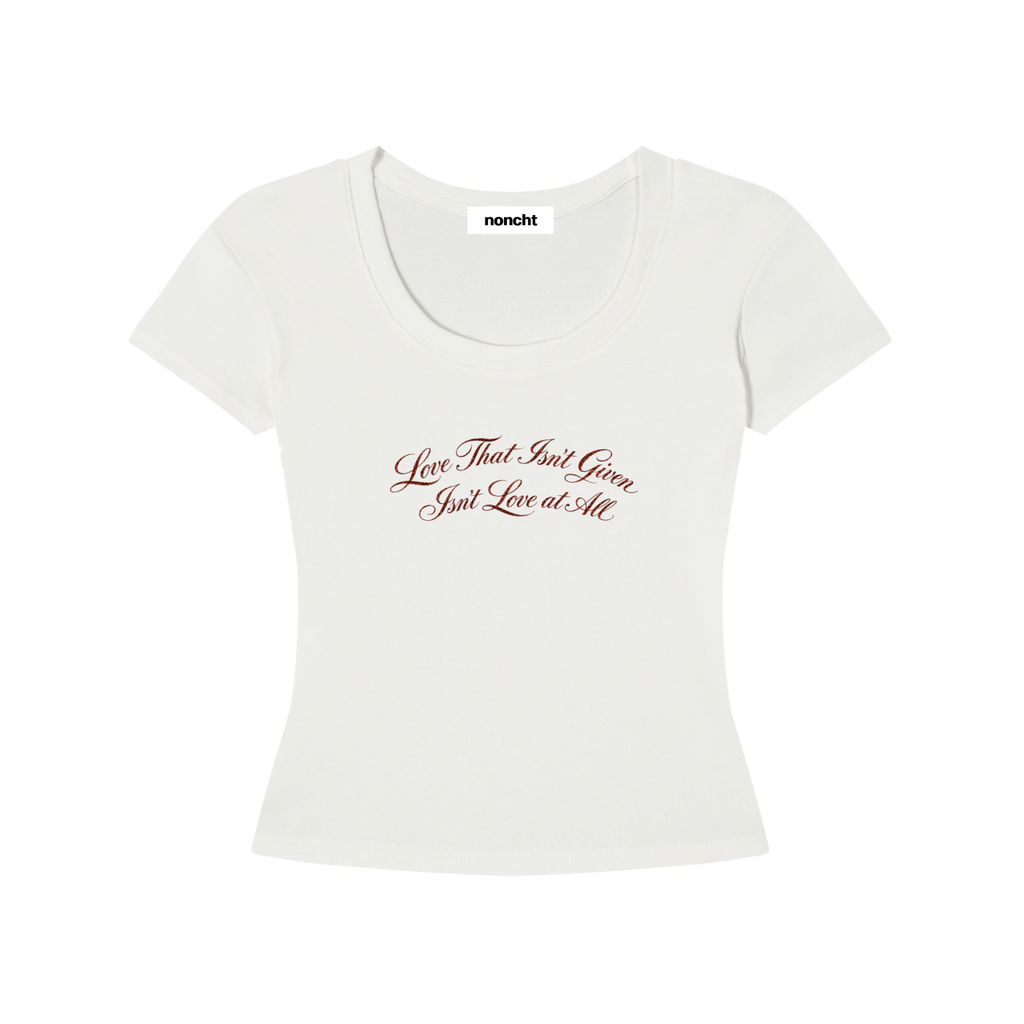 Ungiven Love – Longline Slim-Fit Baby Tee
