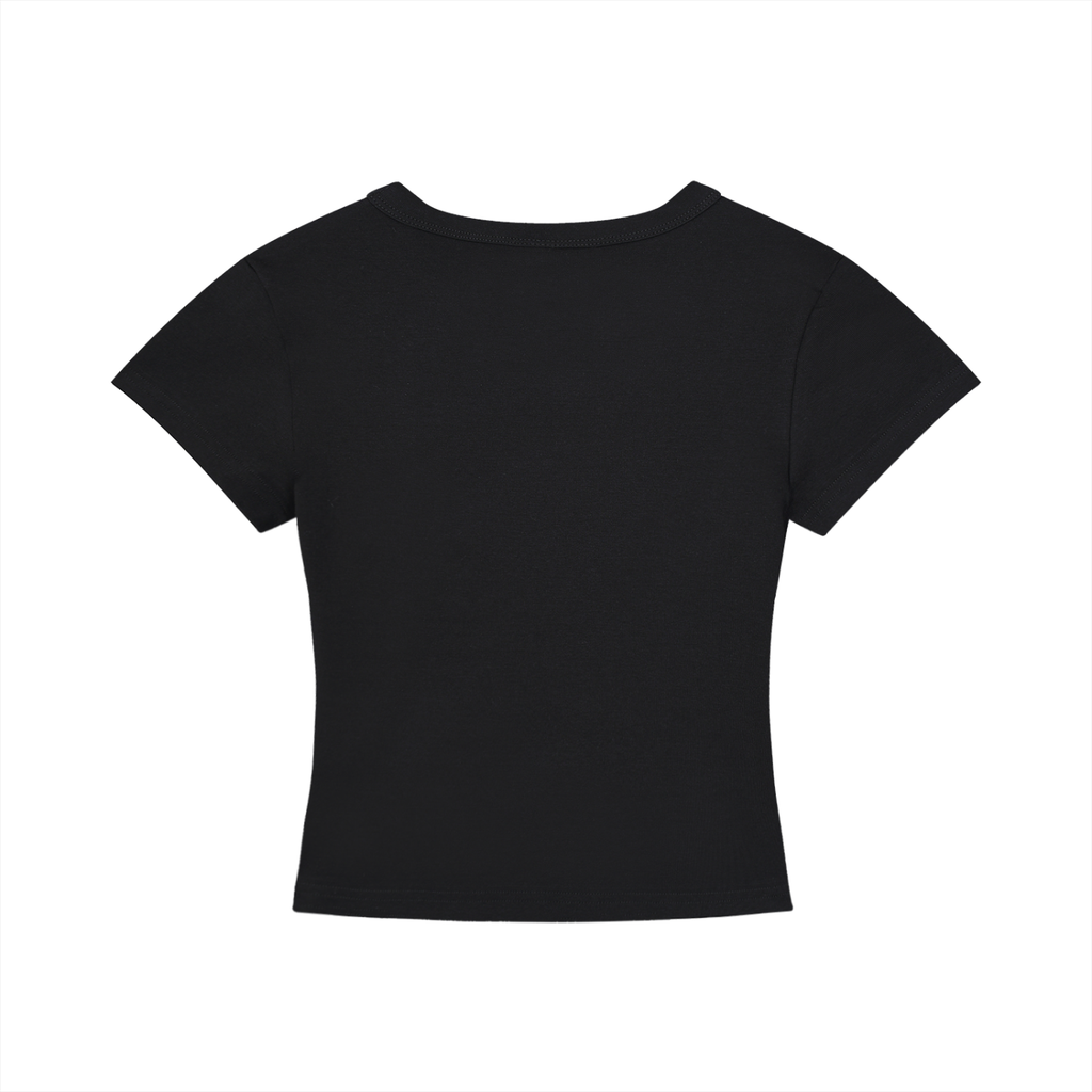 Money Is an Illusion – Black Cropped Baby Tee